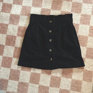black corduroy skirt ♡︎ rustic buttoned black pencil skirt